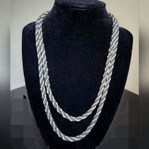 French rope necklace silver